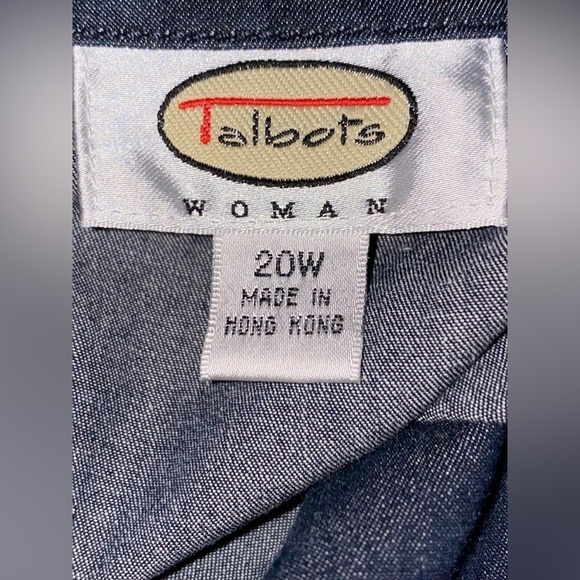 Talbot Double Breasted Notch Collar Self Tie Women 20W Denim Coat Jacket‎ Casual - Picture 3 of 6